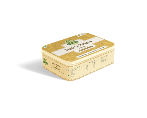 Jaggery Palkova 200g box mockup - Traya Dairy product packaging