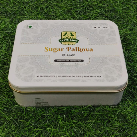 Sugar Palkova serving suggestion - Traya Dairy authentic milk sweet