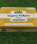 Jaggery Palkova texture close-up - farm-fresh milk slow-cooked in iron pan