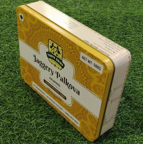 Palkova serving detail - Traya Dairy traditional South Indian sweet